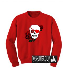 Valentine Skull With Roses Sweatshirt