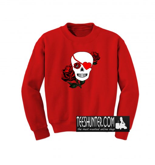 Valentine Skull With Roses Sweatshirt