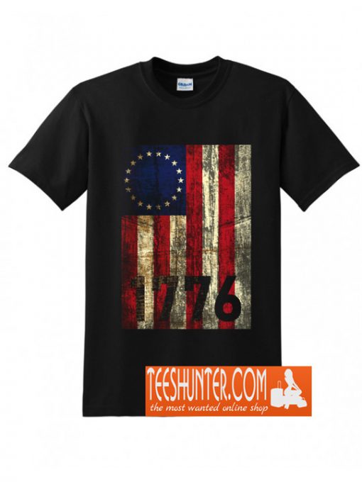 Betsy Ross Flag Vintage America First 1776 Betsy Ross Flag T-Shirt