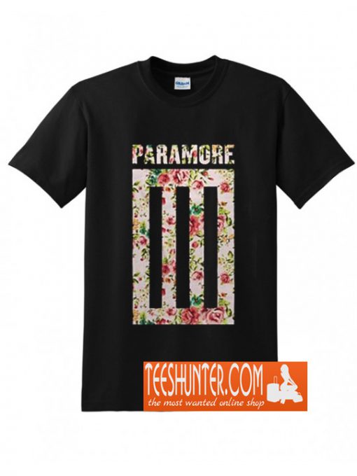 Paramore Logo Bars Floral T-Shirt