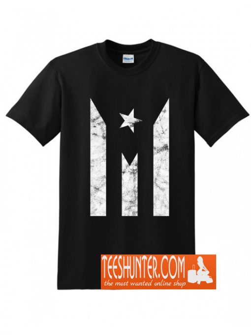 Puerto Rico Black Flag Tee T-Shirt