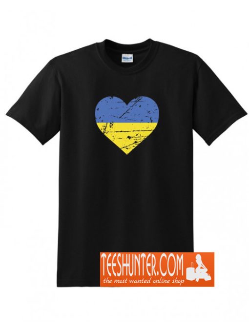 Ukraine Heart Flag Ukrajina Patriot Fan T-Shirt