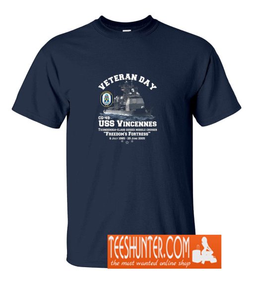 USS Vincennes (CG-49) US Navy Veterans T-Shirt