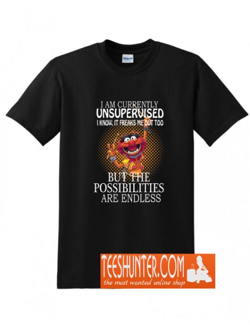 I am currently unsupervised I know it freaks me out too but possibilities are endless T-Shirt