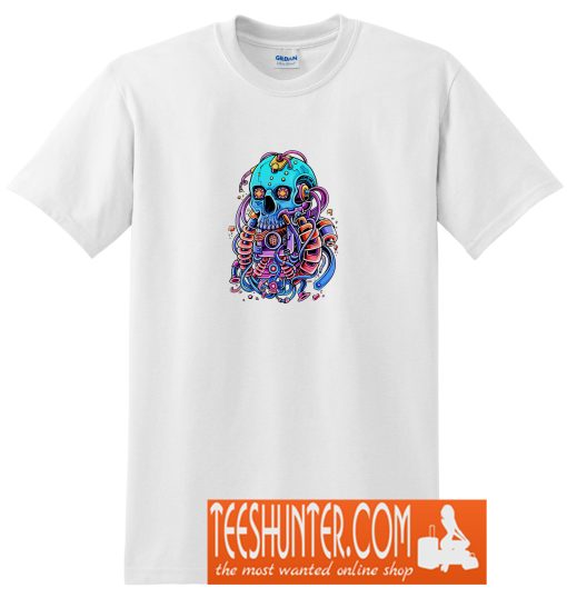 Optical Cyber Skull T-Shirt