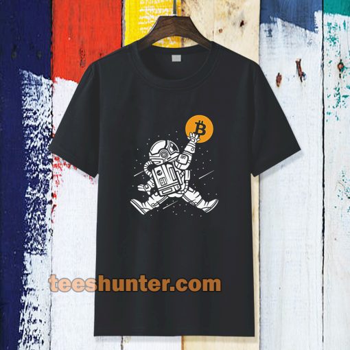 Bitcoin to The Moon Spaceman T-Shirt TPKJ3