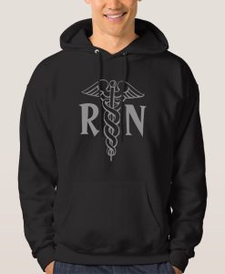 Registered nurse hoodie RN with caduceus symbol TPKJ3