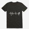 Astronaut Space Heartbeat Black T-Shirt TPKJ3