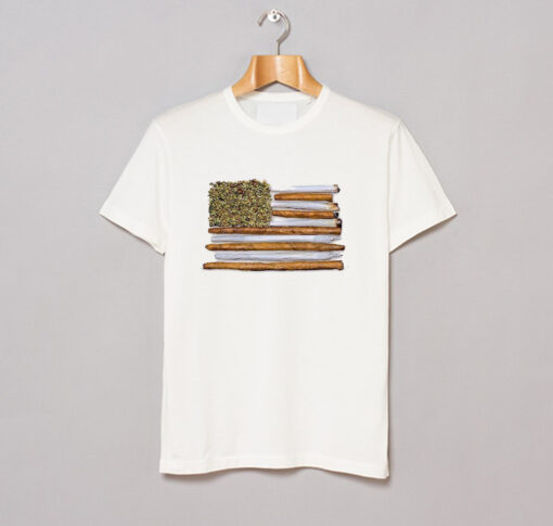 American Flag Weed Joint T Shirt