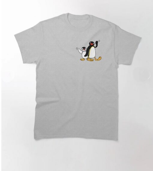 Angry Pingu waving penguin Cute Tshirt thd